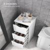VASAGLE Floor Storage Cabinet, Freestanding Storage Unit with 3 Drawers, 11.8 x 12.6 x 31.9 Inches, for Bathroom, Living Room, Kitchen, Modern Style, Matte White UBBC50WT view 4
