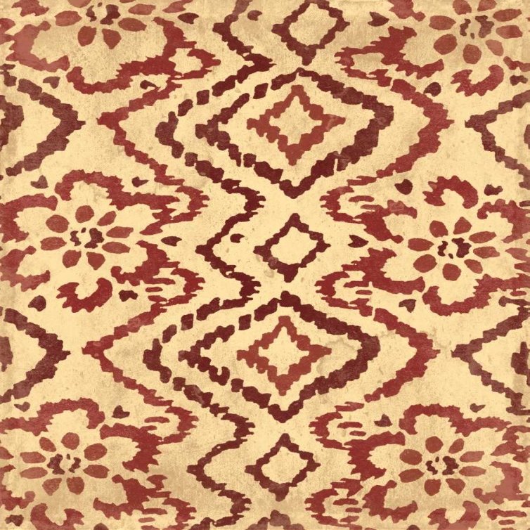 Posterazzi PDXJGRC056A3LARGE Ox Blood Ikat Photo Print, 24 x 36, Multi