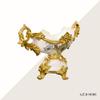 AFD Home Celine Crowned Centerpiece, Gold-and-White Table Vase for Centerpieces, 19 Inches x 12 Inches view 3