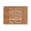 LifeSong Milestones Personalized 15th Wedding Anniversary Guest Book for Couple - Husband and Wife 15 Years of Marriage Celebration, Wooden Walnut Signature Registry Guest Book (Walnut) view 1