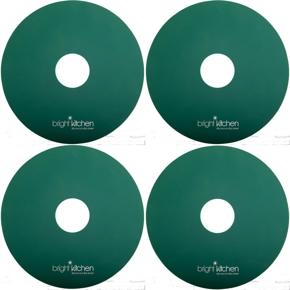 4 Silicone FLAT Dehydrator Sheets fits Nesco NON-Toxic Round Dehydrators Circle Mat Liner ReUsable Flexible Non Stick - 4 FLAT Sheets