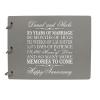 LifeSong Milestones Personalized 15th Wedding Anniversary Guest Book for Couple - Husband and Wife 15 Years of Marriage Celebration, Wooden Grey Signature Registry Guest Book (Grey) view 1