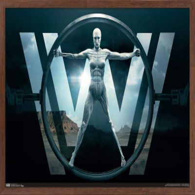 Trends International Westworld - Key Art Wall Poster, 14.725" x 22.375", Mahogany Framed Version