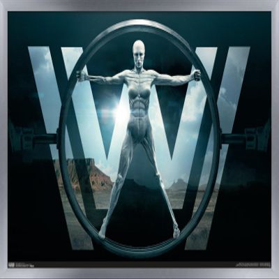 Trends International Westworld - Key Art Wall Poster, 14.725" x 22.375", Silver Framed Version