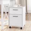 Bush Furniture Key West Rolling File Cabinet,File Cart for Home Office in Pure White Oak,2 Drawer File Cabinet on Wheels view 2