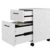 Bush Furniture Key West Rolling File Cabinet,File Cart for Home Office in Pure White Oak,2 Drawer File Cabinet on Wheels view 4