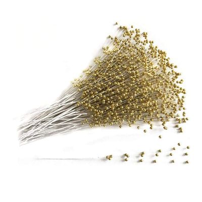 100 Pcs Artificial Pearl 4mm Handmade Bead Strands for DIY Craft Bouquet Decoration Garland Christmas Wedding Party and Home Decoration (Gold)