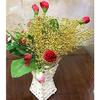 100 Pcs Artificial Pearl 4mm Handmade Bead Strands for DIY Craft Bouquet Decoration Garland Christmas Wedding Party and Home Decoration (Gold) view 2
