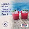 HOMZ 2-Pack Utility Tub, Large Plastic Storage Bucket with Rope Handles, 18 Gallon, Pink - Portable Indoor and Outdoor Buckets for Kitchen, Laundry, Garden, Bathroom, and Garage Organization view 2