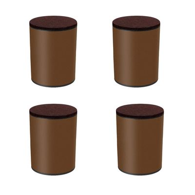 Set of 4 Lift Furniture Risers Solid Steel Bed Risers,Self-Adhesive Furniture Couch Sofa Chair Table Risers Round, Adds Height to Heavy Furniture or Beds, Supports 500kg (60x102mm,Brown)