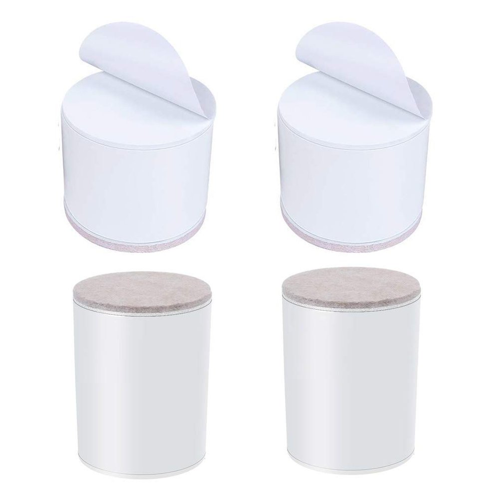 Set of 4 Lift Furniture Risers Solid Steel Bed Risers,Self-Adhesive Furniture Couch Sofa Chair Table Risers Round, Adds Height to Heavy Furniture or Beds, Supports 500kg (60x52mm,White)