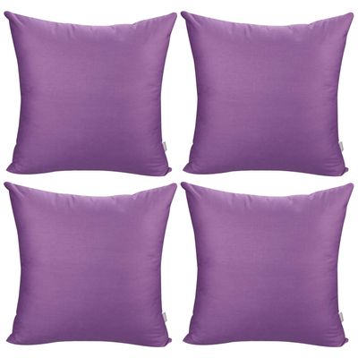 4-Pack 100% Cotton Comfortable Solid Decorative Throw Pillow Case,Thmyo Square Cushion Cover Pillowcase Sublimation Blank Pillow Covers DIY Throw Pillowcase for Sofa Couch(20x20 inch/ 50x50cm,Purple)