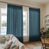 TWOPAGES Navy Blue Linen Textured Pinch Pleated Curtain 108 Inches Long Heavyweight Cotton Curtain for Living Room Light Filtering Drape (1 Panel, 52 x 108 Inches) view 1