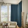 TWOPAGES Navy Blue Linen Textured Pinch Pleated Curtain 108 Inches Long Heavyweight Cotton Curtain for Living Room Light Filtering Drape (1 Panel, 52 x 108 Inches) view 2