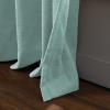 TWOPAGES Sky Blue Linen Textured Pinch Pleated Curtain 108 Inches Long Heavyweight Cotton Curtain for Living Room Light Filtering Drape (1 Panel, 52 x 108 Inches) view 4
