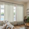 TWOPAGES Light Gray Linen Textured Pinch Pleated Curtain 108 Inches Long Heavyweight Cotton Curtain for Living Room Light Filtering Drape (1 Panel, 52 x 108 Inches) view 1