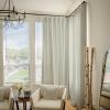 TWOPAGES Light Gray Linen Textured Pinch Pleated Curtain 108 Inches Long Heavyweight Cotton Curtain for Living Room Light Filtering Drape (1 Panel, 52 x 108 Inches) view 2