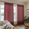 TWOPAGES Burgundy Linen Textured Pinch Pleated Curtain 108 Inches Long Heavyweight Cotton Curtain for Living Room Light Filtering Drape (1 Panel, 52 x 108 Inches) view 1
