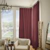 TWOPAGES Burgundy Linen Textured Pinch Pleated Curtain 108 Inches Long Heavyweight Cotton Curtain for Living Room Light Filtering Drape (1 Panel, 52 x 108 Inches) view 2