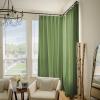 TWOPAGES Olive Linen Textured Pinch Pleated Curtain 108 Inches Long Heavyweight Cotton Curtain for Living Room Light Filtering Drape (1 Panel, 52 x 108 Inches) view 2