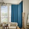 TWOPAGES Blue Linen Textured Pinch Pleated Curtain 108 Inches Long Heavyweight Cotton Curtain for Living Room Light Filtering Drape (1 Panel, 52 x 108 Inches) view 2