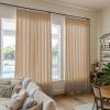 TWOPAGES Tan Linen Textured Pinch Pleated Curtain 108 Inches Long Heavyweight Cotton Curtain for Living Room Light Filtering Drape (1 Panel, 52 x 108 Inches) view 1