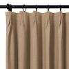 TWOPAGES Tan Linen Textured Pinch Pleated Curtain 108 Inches Long Heavyweight Cotton Curtain for Living Room Light Filtering Drape (1 Panel, 52 x 108 Inches) view 3