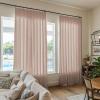TWOPAGES Pink Linen Textured Pinch Pleated Curtain 108 Inches Long Heavyweight Cotton Curtain for Living Room Light Filtering Drape (1 Panel, 52 x 108 Inches) view 1