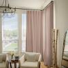 TWOPAGES Pink Linen Textured Pinch Pleated Curtain 108 Inches Long Heavyweight Cotton Curtain for Living Room Light Filtering Drape (1 Panel, 52 x 108 Inches) view 2