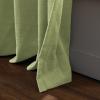 TWOPAGES Green Linen Textured Pinch Pleated Curtain 108 Inches Long Heavyweight Cotton Curtain for Living Room Light Filtering Drape (1 Panel, 52 x 108 Inches) view 4