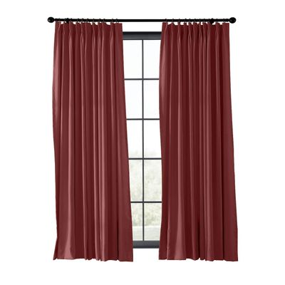 ChadMade Fire Resistant Flame Retardant Thermal Insulated Curtain Drapery Panel Pinch Pleat, Merlot 72" W x 102" L for Home, Office, Hotel, School, Cinema and Hospital (1 Panel)