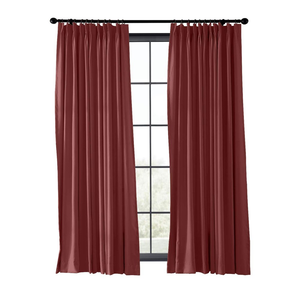 ChadMade Fire Resistant Flame Retardant Thermal Insulated Curtain Drapery Panel Pinch Pleat, Merlot 72" W x 102" L for Home, Office, Hotel, School, Cinema and Hospital (1 Panel)
