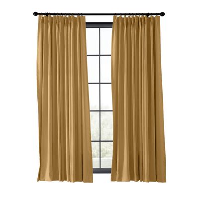 ChadMade Fire Resistant Flame Retardant Thermal Insulated Curtain Drapery Panel Pinch Pleat, Oak 72" W x 96" L for Home, Office, Hotel, School, Cinema and Hospital (1 Panel)