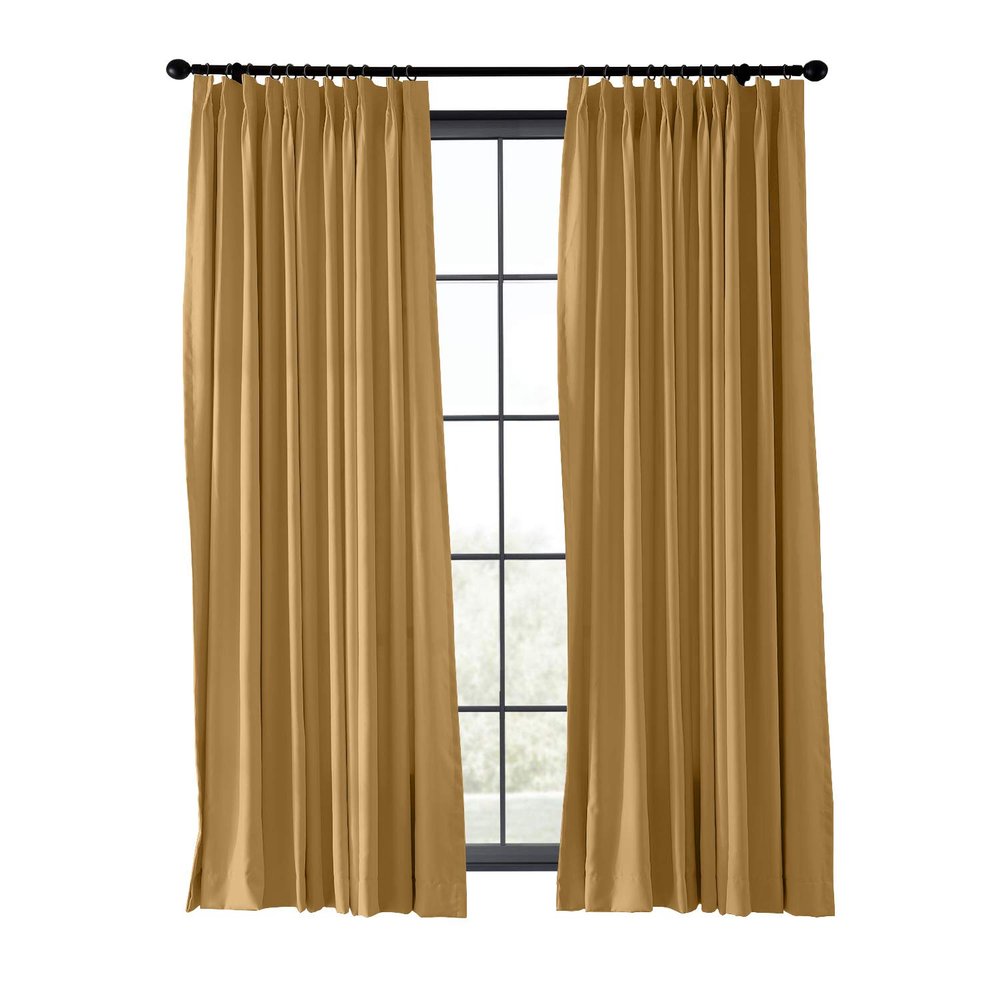 ChadMade Fire Resistant Flame Retardant Thermal Insulated Curtain Drapery Panel Pinch Pleat, Oak 72" W x 96" L for Home, Office, Hotel, School, Cinema and Hospital (1 Panel)