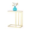 Coffee Tables WFF Metal Sofa Table, C-Shaped Marble, Bedroom Bedside Table, Rugged -50cmX 30cmX60cm view 1