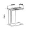 Coffee Tables WFF Metal Sofa Table, C-Shaped Marble, Bedroom Bedside Table, Rugged -50cmX 30cmX60cm view 3