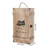 Fdit Wood Wine Gift Box, Retro Style, 2 Bottles with Carrying Rope, 13.8x7.8x3.9 Inches, for Wedding Ceremony Anniversary view 2