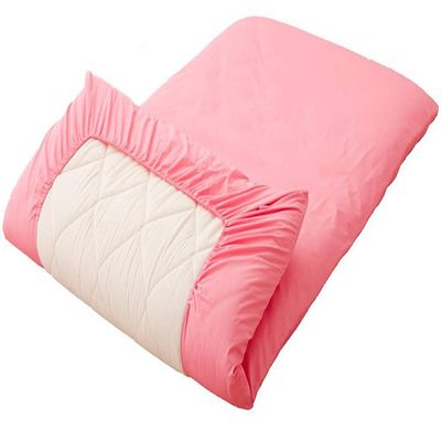 100% Cotton Fitted Sheet Cover for Traditional Floor Futon Mattress Premium Quality (Semi Double 47 x 82 x 8 inch), Color Pink
