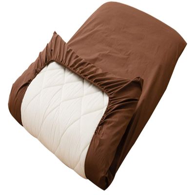 100% Cotton Fitted Sheet Cover for Traditional Floor Futon Mattress Premium Quality (Full 55 x 82 x 8 inch), Color Chocolate