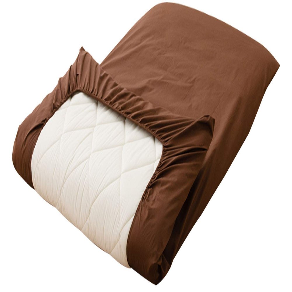 100% Cotton Fitted Sheet Cover for Traditional Floor Futon Mattress Premium Quality (Full 55 x 82 x 8 inch), Color Chocolate