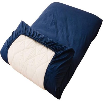 100% Cotton Fitted Sheet Cover for Traditional Floor Futon Mattress Premium Quality (Size Queen 63 x 83 x 8 in), Color Navy Blue