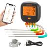 INKBIRD WiFi Meat Thermometer for Grilling, Unlimited Rang Rechargeable BBQ Thermometer APP Calibration, Temp Graph Mobile Notification, 4 Colorful Probes Food Thermometer for Pellet Smoker Oven view 1