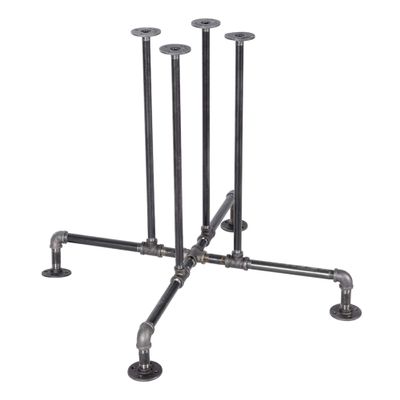 PIPE DECOR Industrial Kitchen Dining Table Base, 3/4 Inch Pipe, 30 Inch Height Rustic Metal Frame for Home Office, Basement, Study - Blackjack Design