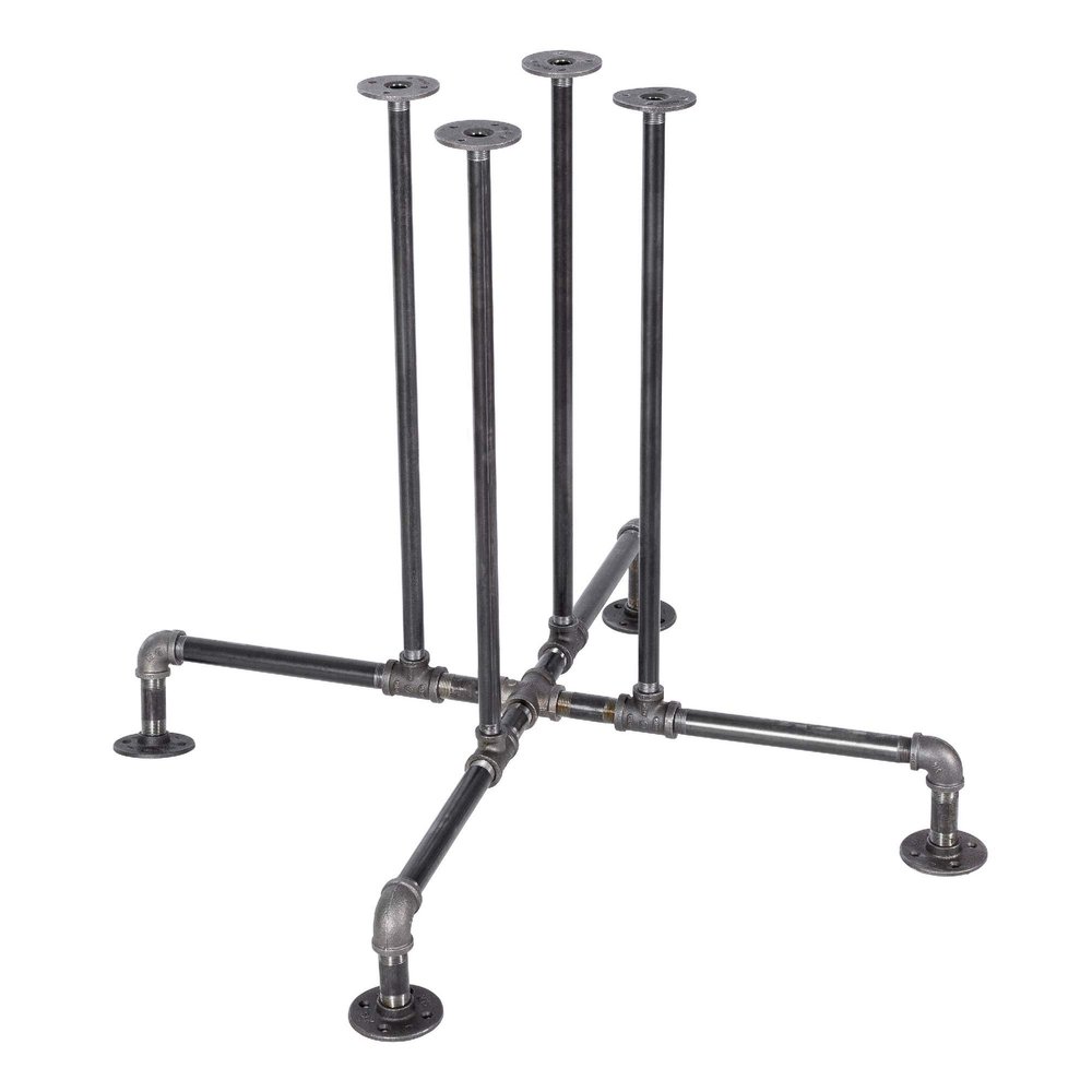 PIPE DECOR Industrial Kitchen Dining Table Base, 3/4 Inch Pipe, 30 Inch Height Rustic Metal Frame for Home Office, Basement, Study - Blackjack Design
