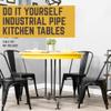 PIPE DECOR Industrial Kitchen Dining Table Base, 3/4 Inch Pipe, 30 Inch Height Rustic Metal Frame for Home Office, Basement, Study - Blackjack Design view 4