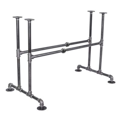 PIPE DECOR Industrial Kitchen Dining Table Base, 3/4 Inch Pipe, 30 Inch Height Rustic Metal Frame for Home Office, Basement, Study - Bridge Design