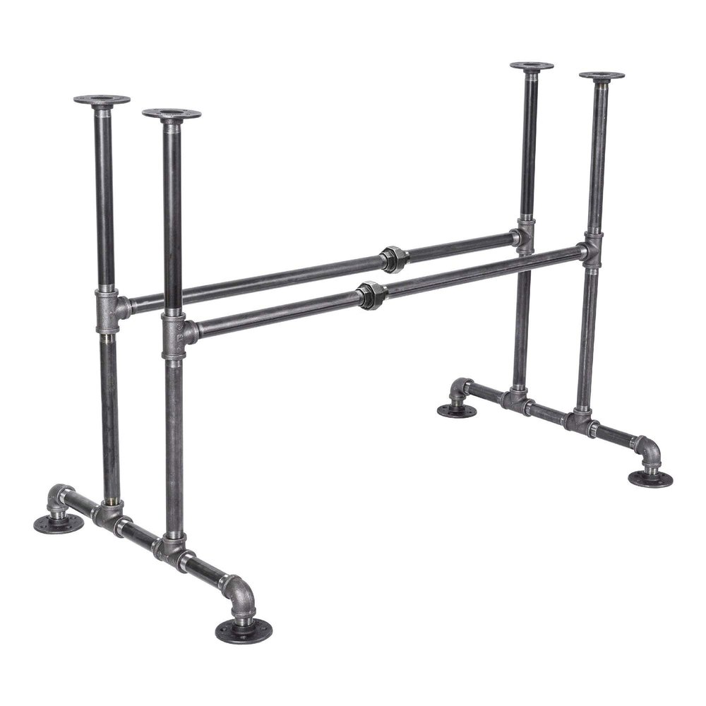 PIPE DECOR Industrial Kitchen Dining Table Base, 3/4 Inch Pipe, 30 Inch Height Rustic Metal Frame for Home Office, Basement, Study - Bridge Design