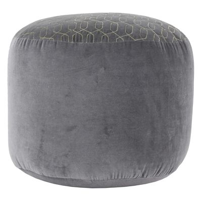 Decor Therapy Velvet Pouf, Grey