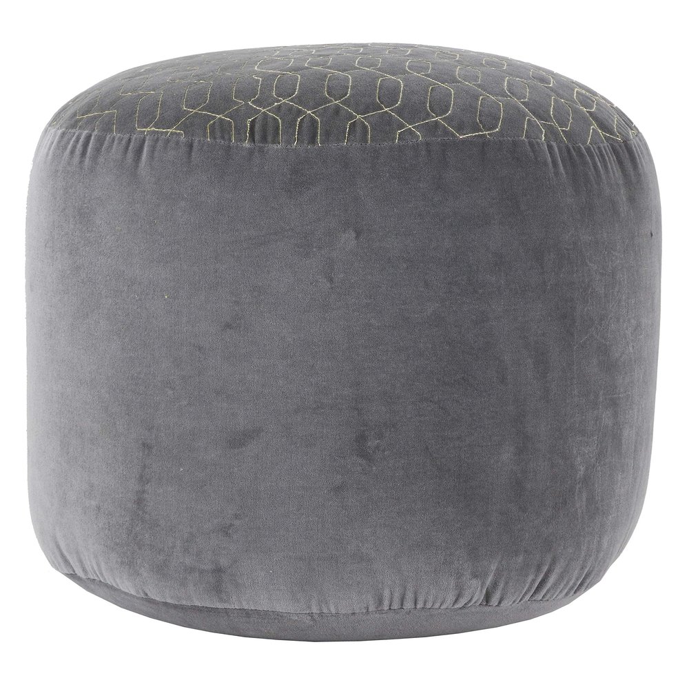 Decor Therapy Velvet Pouf, Grey