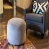 Decor Therapy Velvet Pouf, Grey view 2